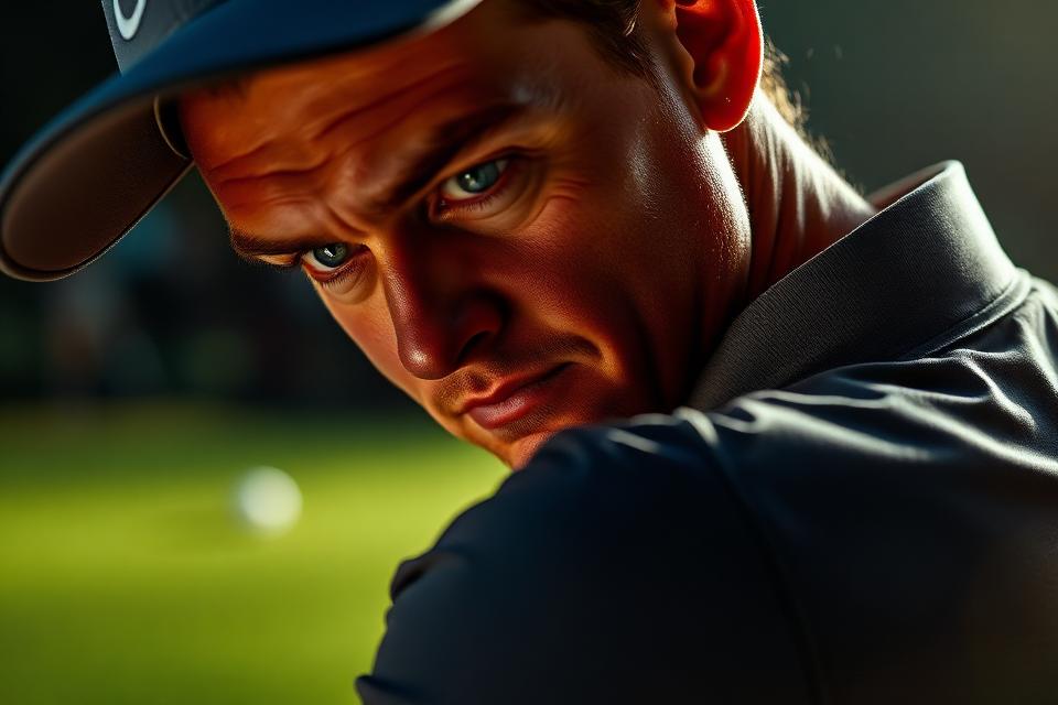 Golfer onder druk op de baan