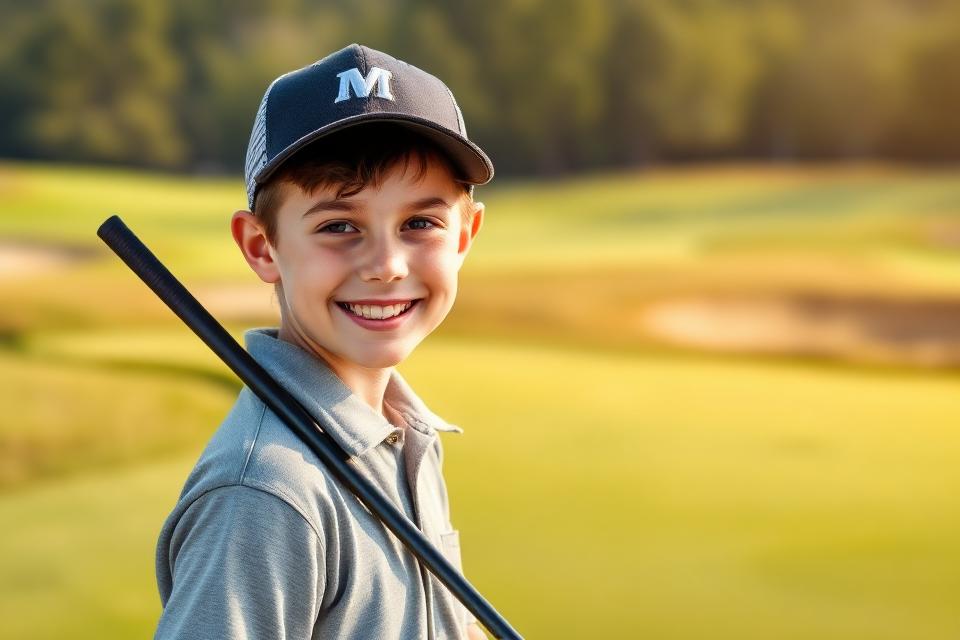 Jonge golfer op de baan